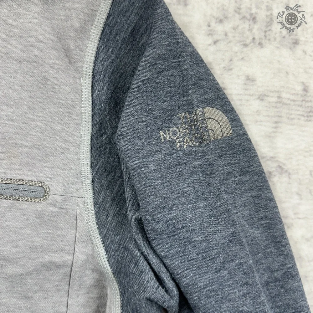 The North Face Men's Large Gray Charcoal Colorblock‎ Full Zip Sweatshirt Jacket